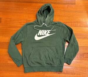 Nike Sportswear Club Fleece Big Swoosh Graphic Hoodie Forest Green Size Small